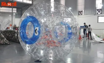 amusing zorb ball with a person